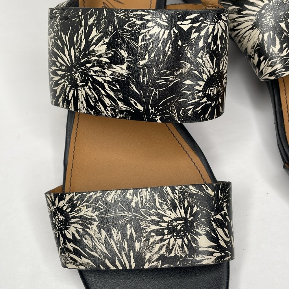 Patricia Nash Sandals Mirella Open Toe Slingback Sunflower BlkWhite Sandals - Picture 9 of 9